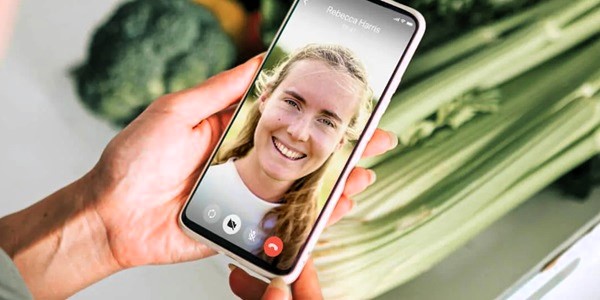 Beeldbellen met de dietist in de Mijn diabetes type 2 plan app