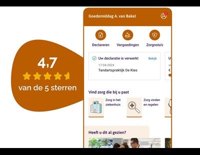 De Zorgzaam app Zorgzaam Zorg app met een reviewscore van 4,7 van de 5 sterren